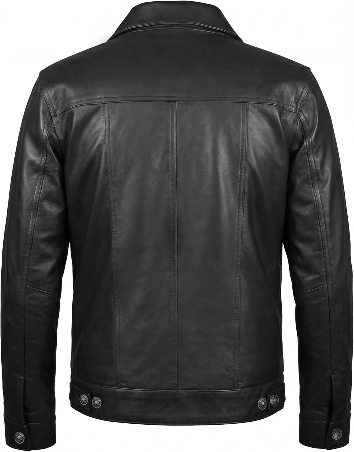 Mens Genuine Distressed Leather Motorcycle Jackets Trucker - American Vintage Style Western Trucker Jacket Men - Image 4