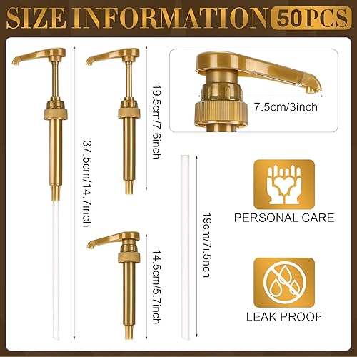 Miniatura 2 de Geetery 50 bombas de jarabe de café, bombas delgadas para botellas de jarabe de café de 25.4 onzas  25.4 fl oz para el hogar, bar, soda, jugo de