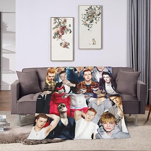 Miniatura 7 de Manta Cameron Monaghan suave y cómoda manta de lana polar para sofá, oficina, coche, camping, yoga, viajes, decoración del hogar, acogedora manta de