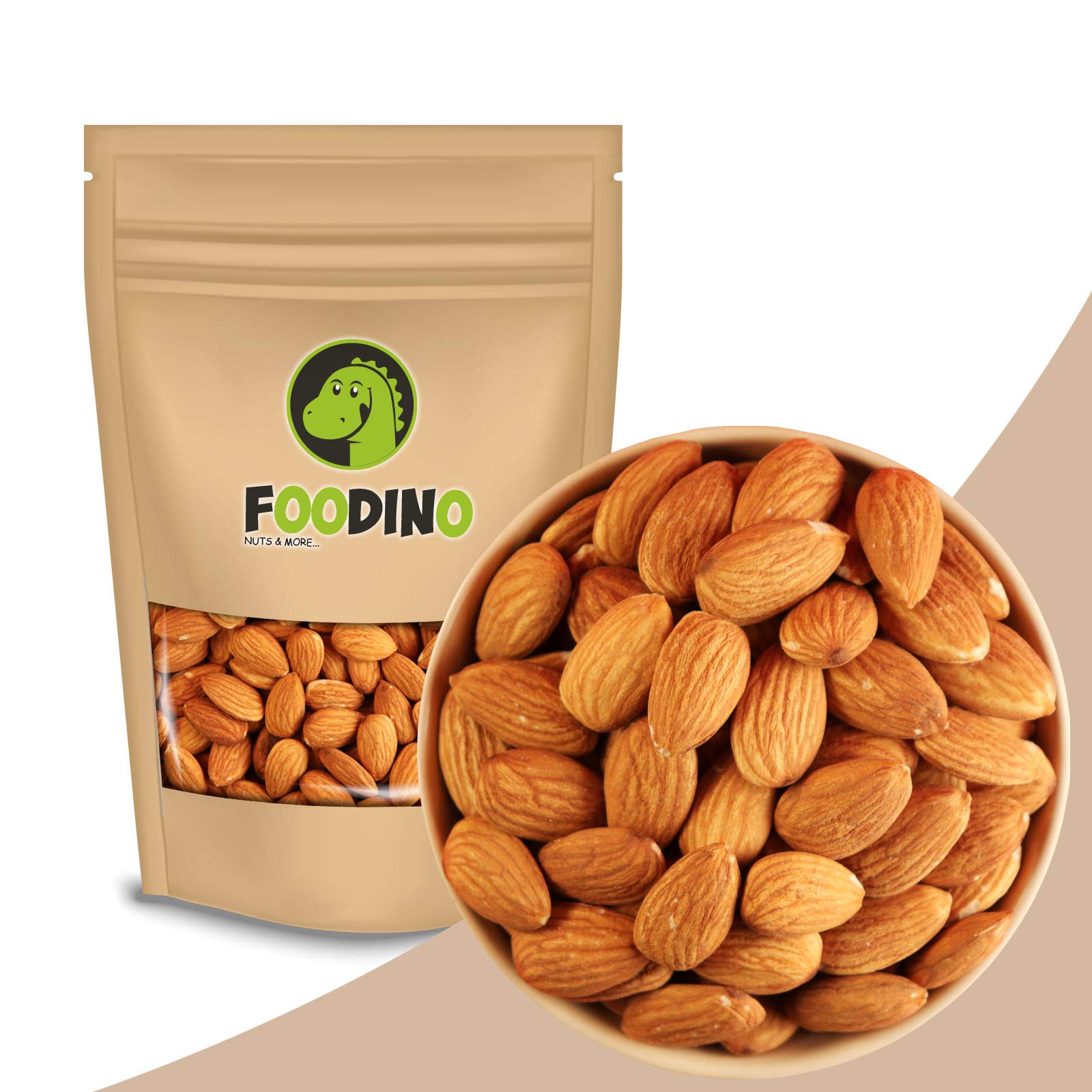 Mandeln mit Haut ganz Mandelkerne ohne Schale Mandel naturbelassen ungesalzen süß ungeschwefelt 100% Natural 500g - 5kg Mandel Kerne aus Australien wiederverschließbar Premium Qualität FOODINO (1kg)