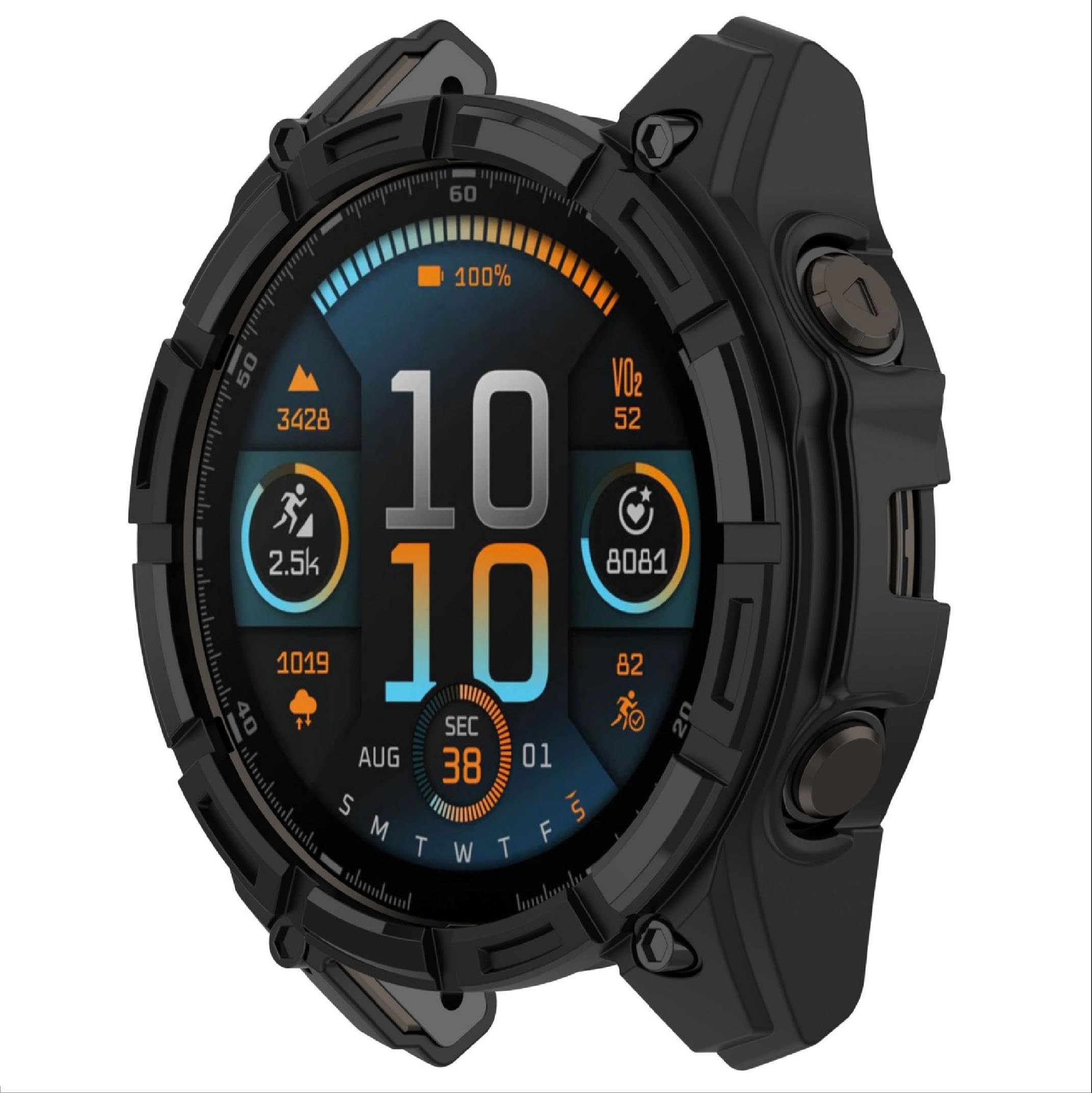 FTRONGRT Coque Compatible avec Garmin Fenix 8 Solar 47mm, TPU Souple, Anti- Rayures, Montre Étui de Protection Compatible avec Garmin Fenix 8 Solar 47mm. Noir