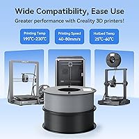 Vista 4 de Creality Filamento para Impresora 3D, Filamento PLA 1.75mm Paquete 2Kg para Impresión 3D, Filamento PLA Ender Sin Enredos, Fuerte Adhesión