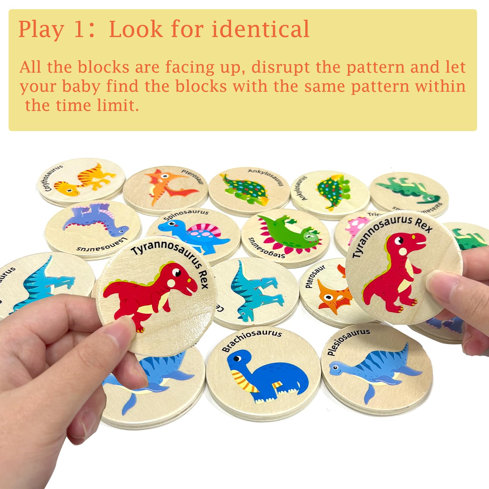 Gioco di Memoria con Coppie di Dinosauri, 24 Pezzi Gioco di Memoria con Coppie di, Gioco di memoria a coppie Giocattoli Montessori per Bambini dai 3 anni in su con 10 adesivi di dinosauri