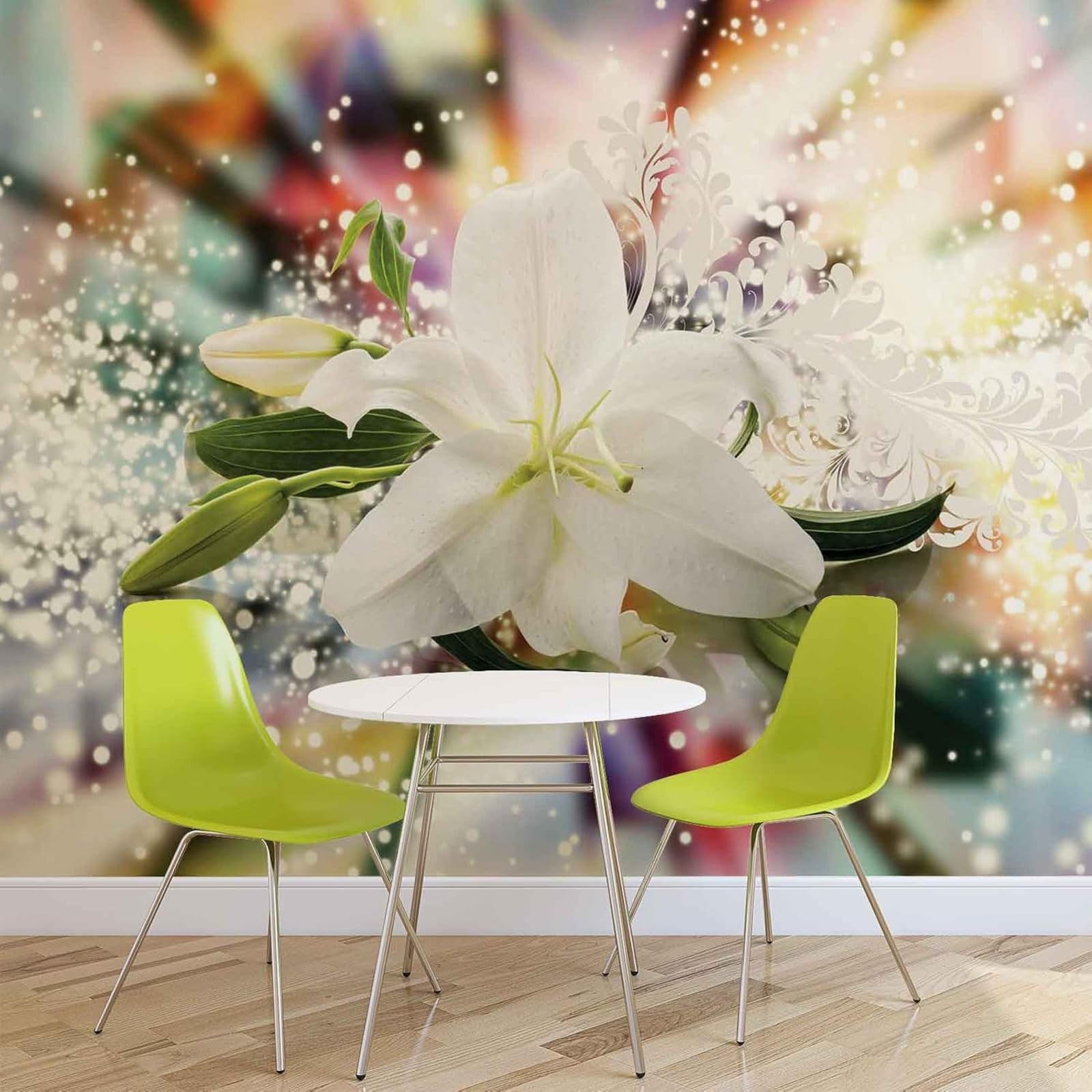 Kfjhgbdshhj 3D Mural Photo Mural-Wallpaper Magic Lily Mural,430Cmx300cm Poster - Wall Sticker - Frameless Picture