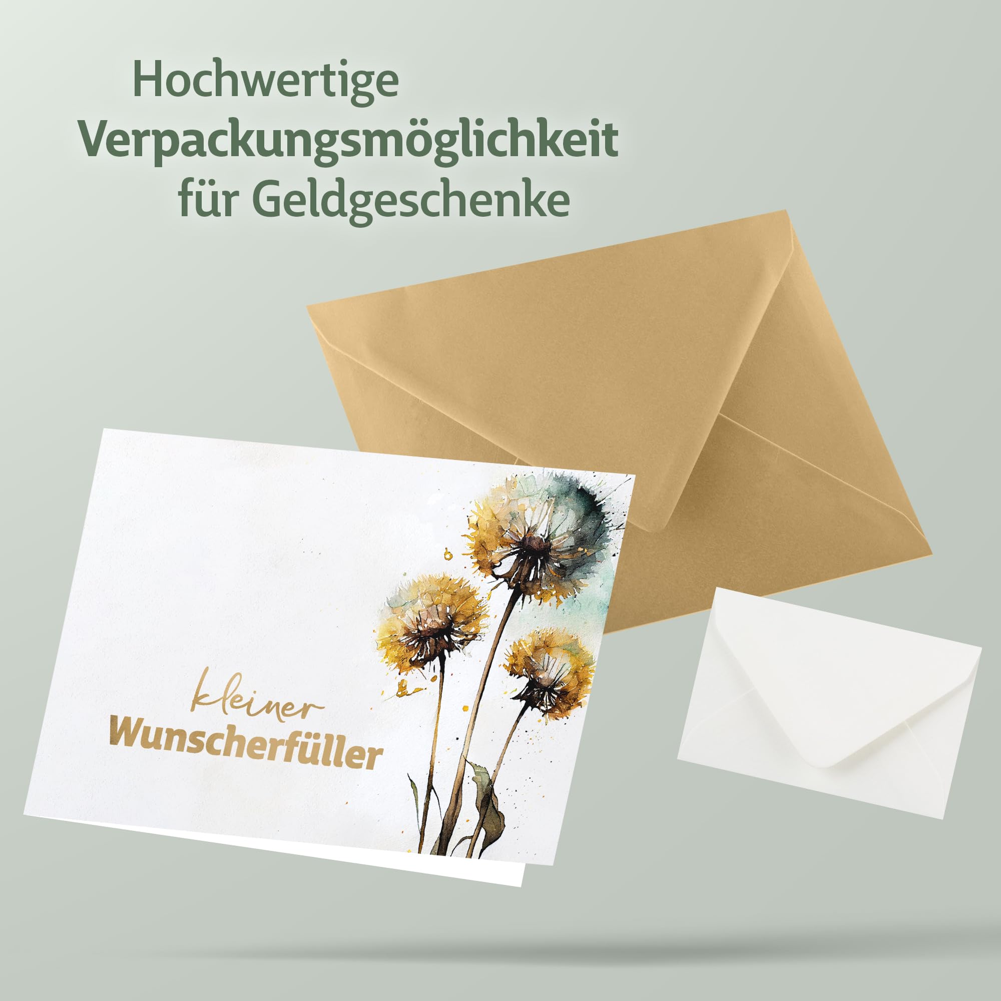 Koko Lora Small Wish Filler, Money Gift Packaging, Premium Greeting Card with Gold Envelope and Mini Envelope - Image 2