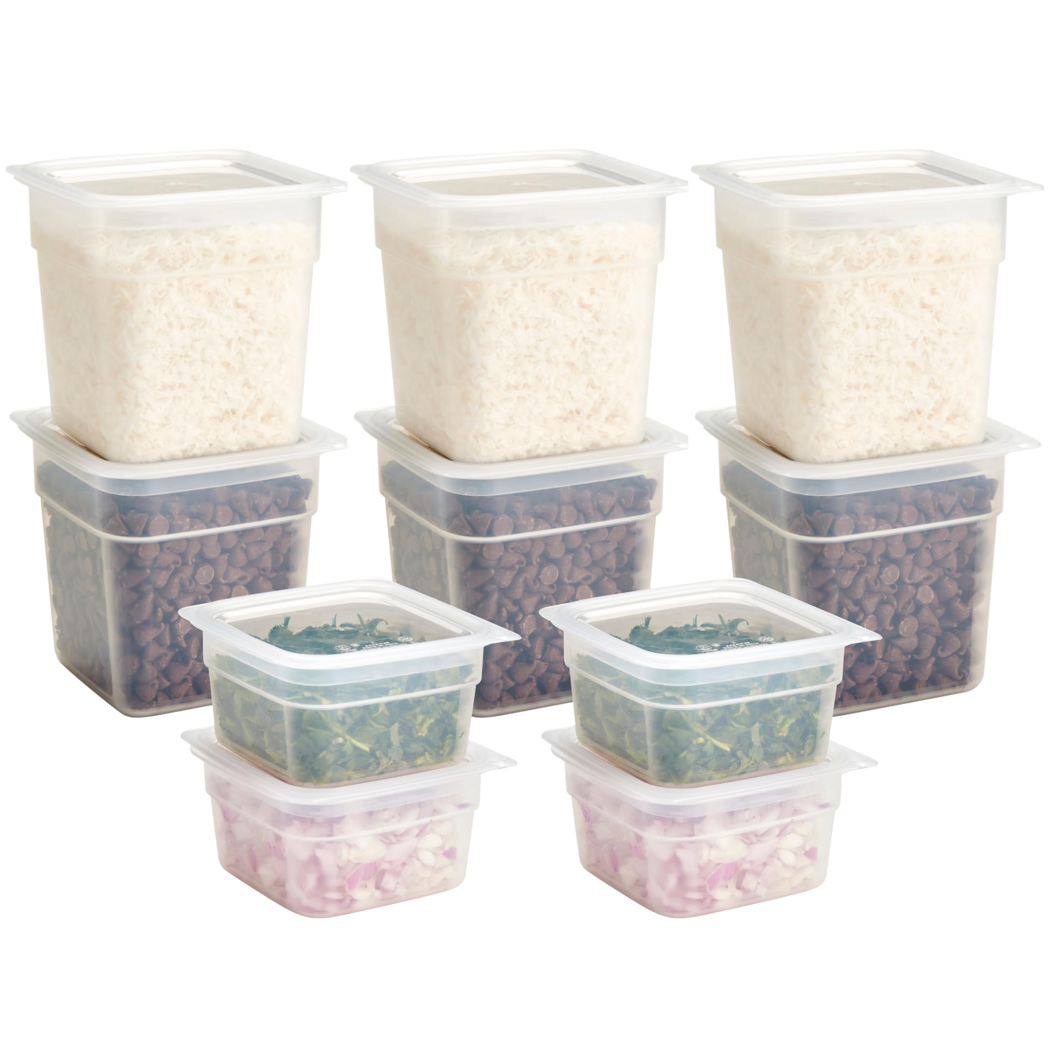 Cambro Food Storage Storage Containers with Lids (BPA-Free and Translucent) - 16 and 32 oz (ounce) Food Storage Container - (20 Piece Set)