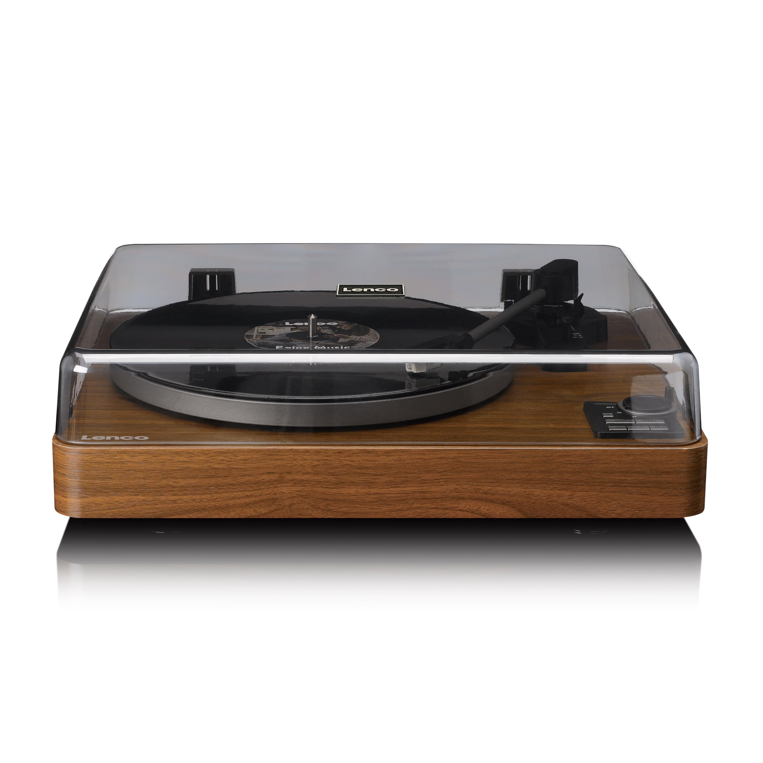 Lenco LBTA-165WD Giradischi, Giradischi Vinili, Bluetooth, automatico - Corpo in legno - Piatto in metallo e pickup AT3600L - Auto Start & Auto-Return - (33/45 giri/min) - Integrato - Legno