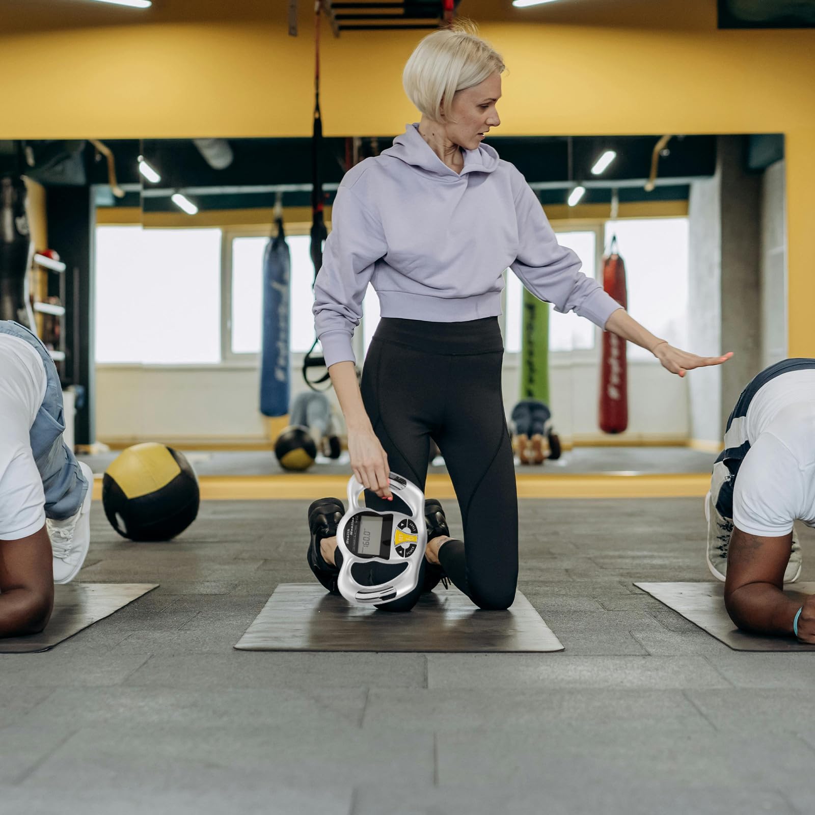 SOLUSTRE Körperfettmessgerät mit Griff Präziser Bmi Rechner aus Abs Material Benutzerfreundlich und Tragbar für Jederzeitige Gesundheitsüberwachung Unterwegs