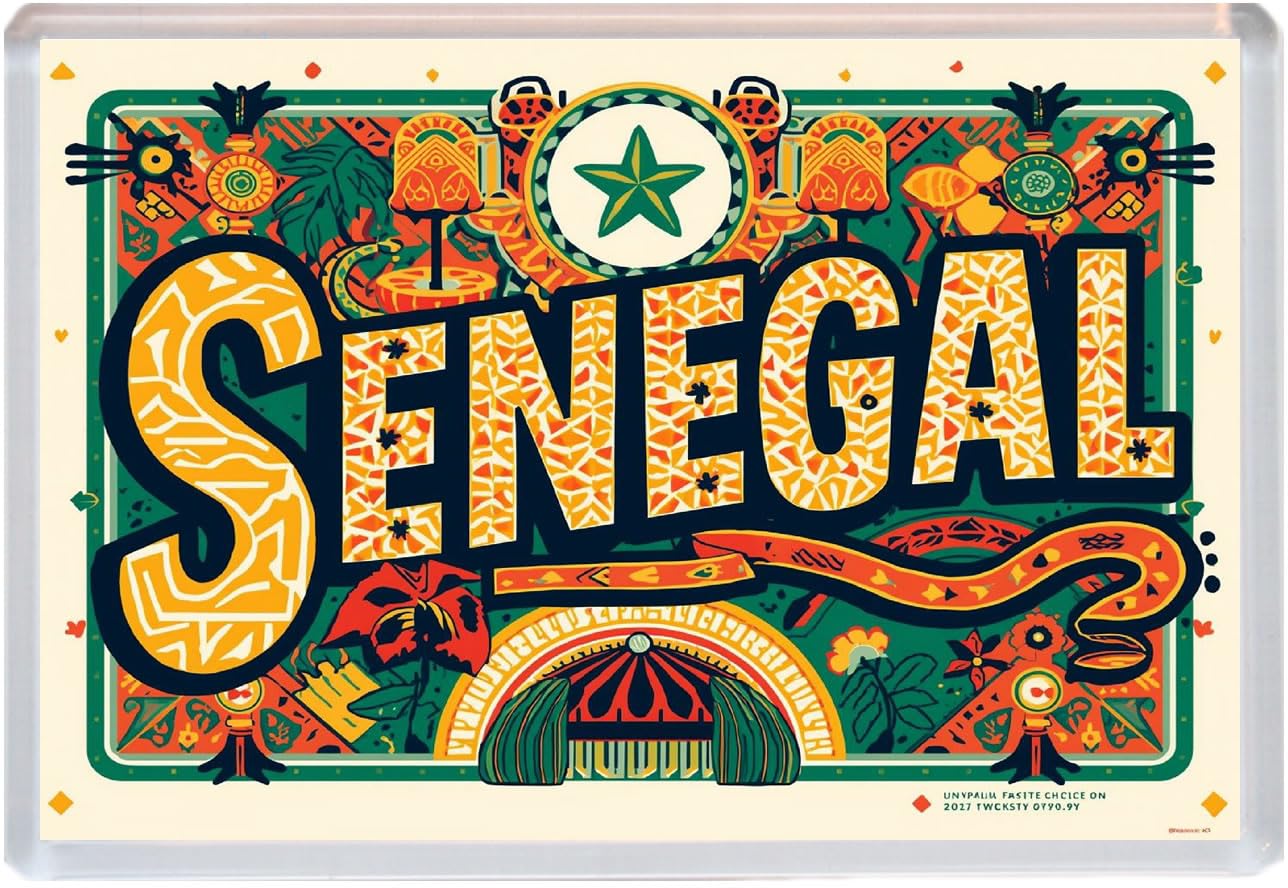 Baked Bean Store Multicolor Senegal - Jumbo Artistic Fridge Magnet 96 X 67Mm Bbsfhm2099
