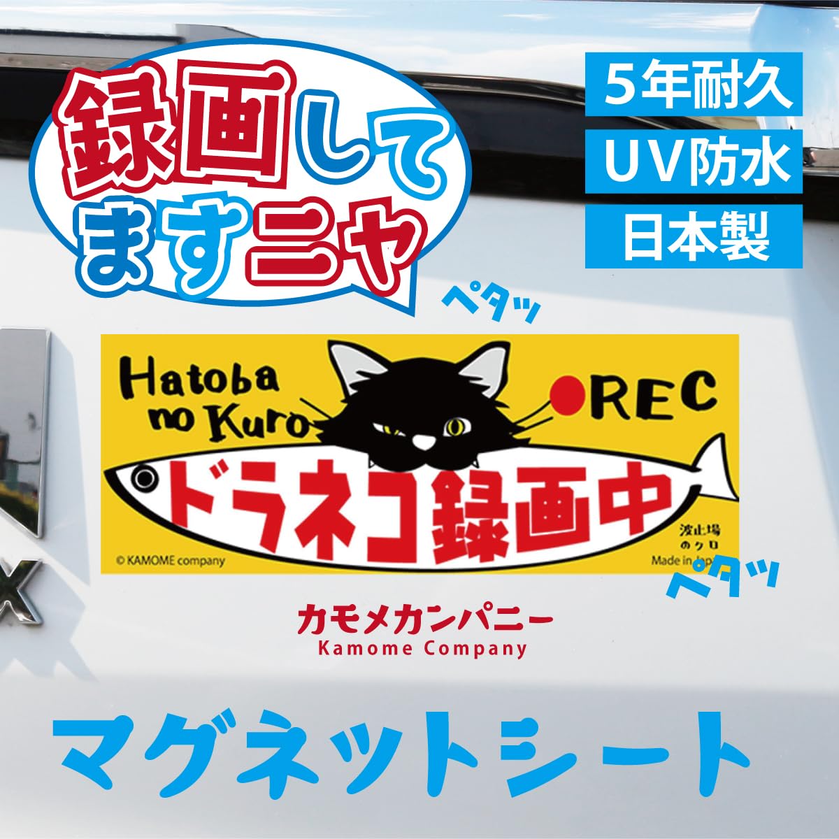 Amazon | 車用マグネットドラレコ録画中 Mサイズ【マグネットタイプ】5 