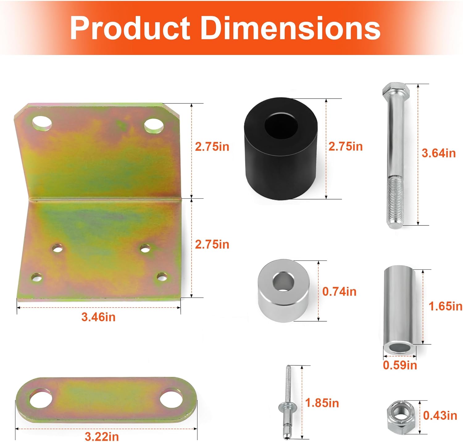 For Peterbilt 379 Lower Roller Bracket Kit Bundle with Rollers & Hardware - Passenger Side(Inner, Right),replace 13-04401M002,13-03593,13-04667,13-04413SPL,13-04401M001