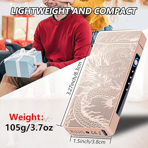 Miniatura 4 de Encendedor eléctrico USB recargable, encendedor de vela de arco de plasma, encendedor de antorcha de dragón, encendedor de llama de alta potencia a