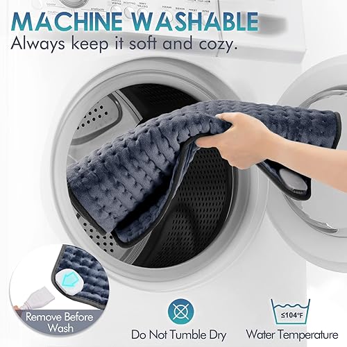 Vista 28 de DAILYLIFE Almohadilla térmica para aliviar el dolor de espalda, almohadillas térmicas eléctricas de 20 x 24 pulgadas para calambres, espalda