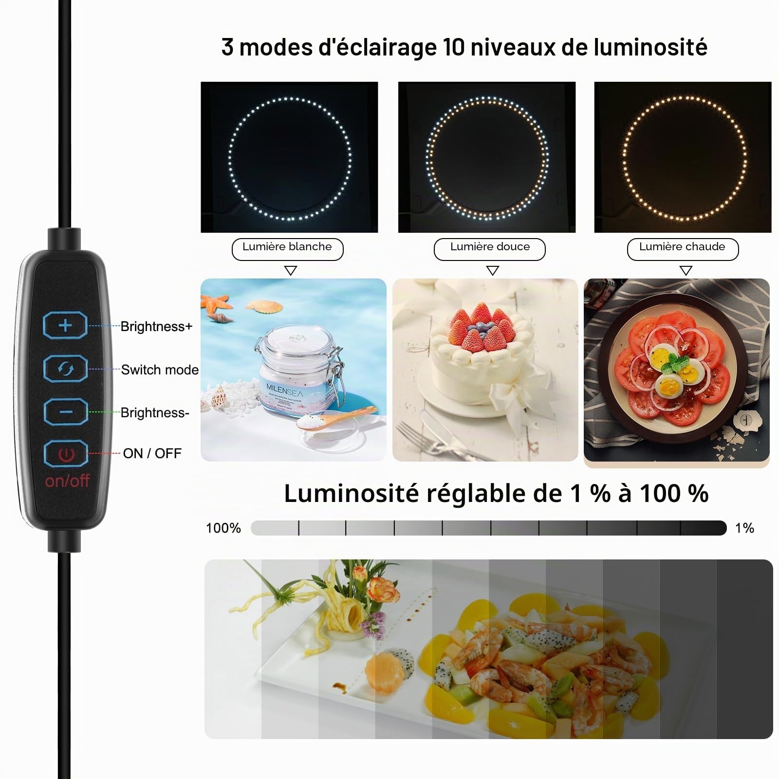 25cm Studio Photo Tir Boîte Boîte à Lumière Photo Eclairage Tentes Box de Shooting Petite boîte de Prise de Vue PULUZ Portable pour Professionnel avec 12 arrière-Plans de Couleurs