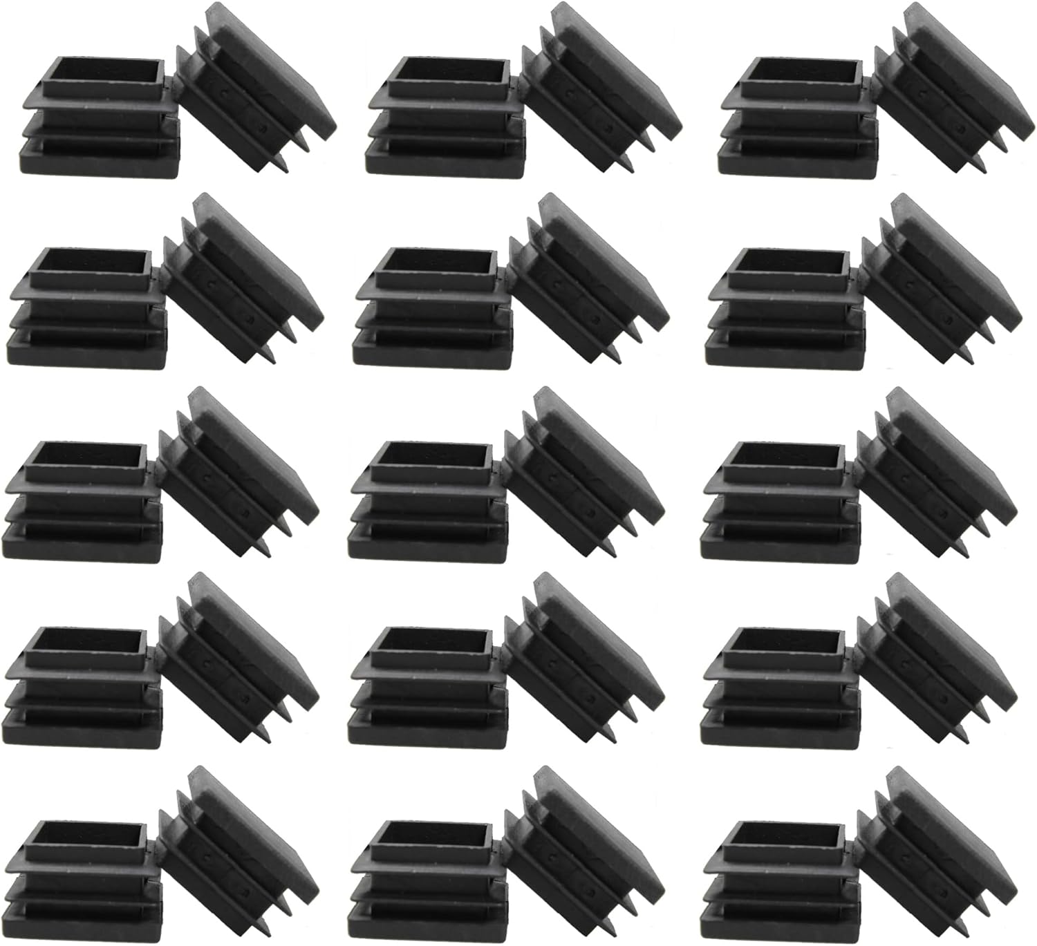 Septe 1-1/2" Square Plastic Plugs,Black Tubing End Plastic Caps for Square Tube, Chair Legs, Table Legs(30Pcs)