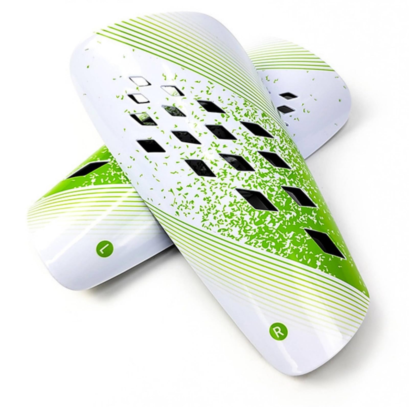 Soccer Shin Guards Breathable Football Shin Pad Thickened Soccer Leg Guard for Training, Match, Green White, L-picture-18