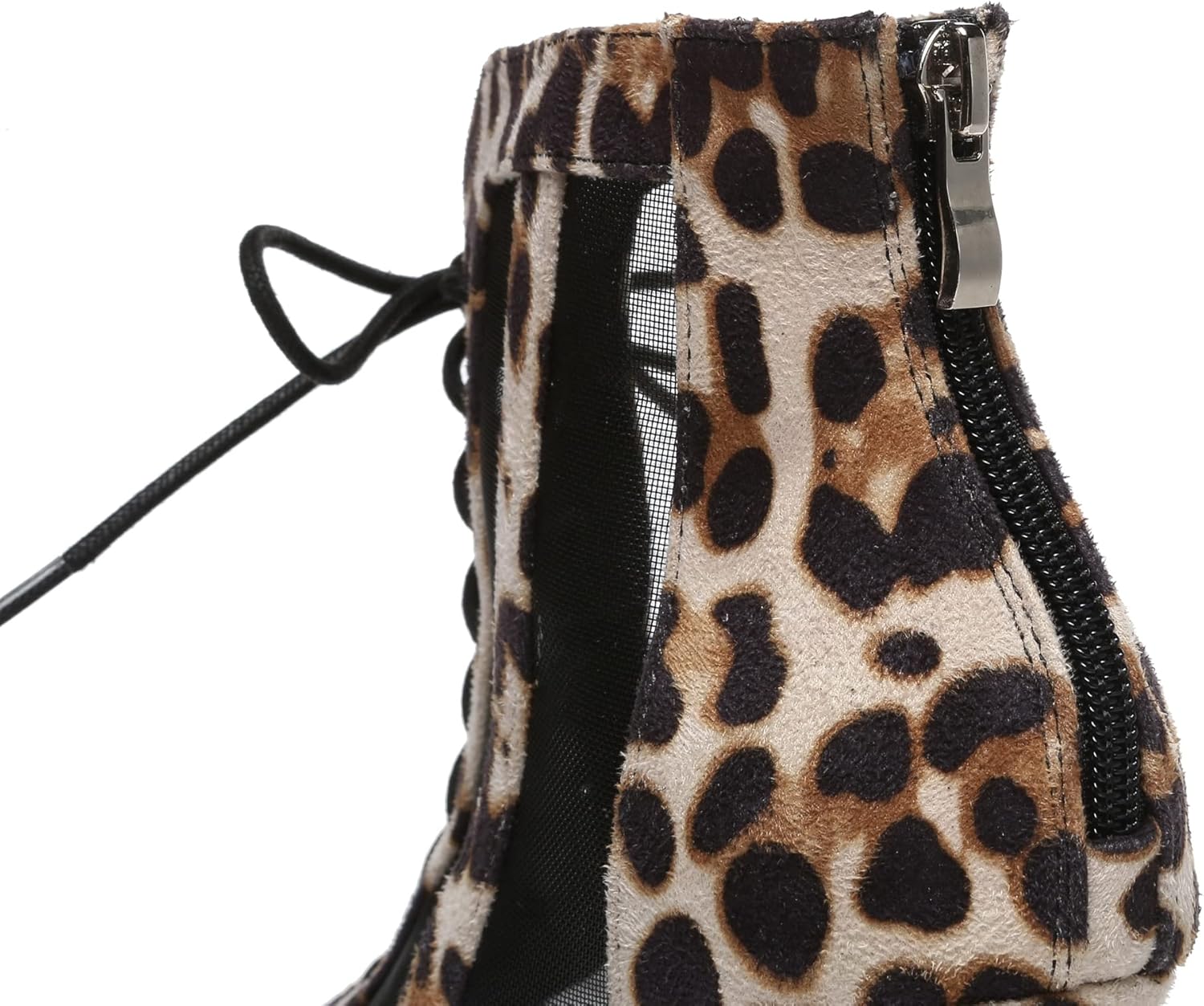 Hanfike Dancing Boots for Women Summer Wedding Evening Ankle Sandals Shoes L493 Leopard 3.5" Heel US 4
