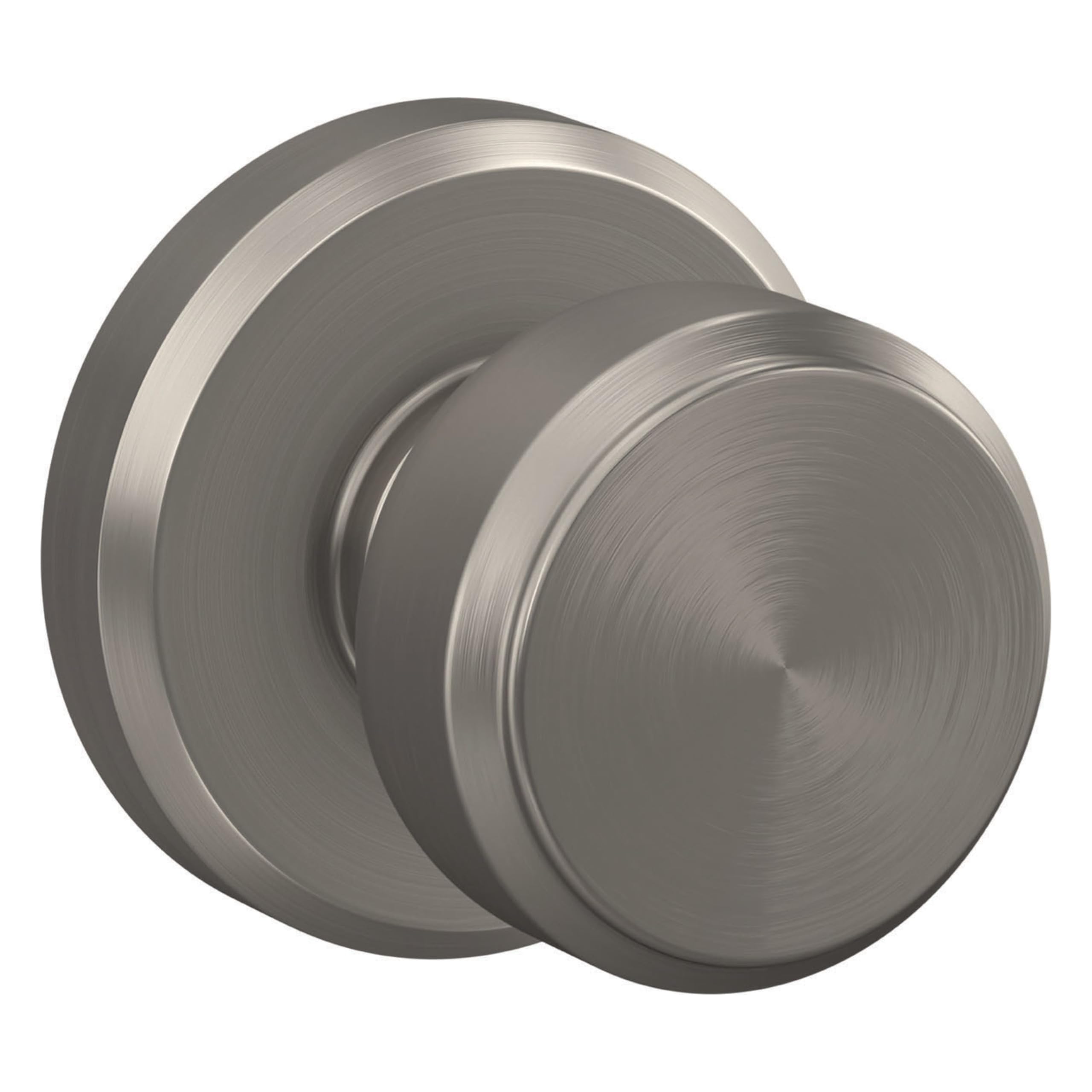 SCHLAGE Bowery Non-Turning Dummy Door Knob, Greyson Trim, Satin Nickel