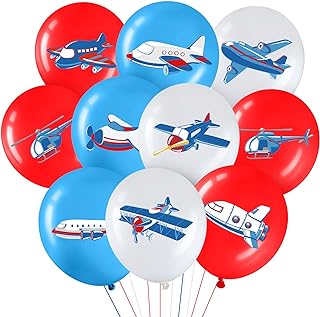 45 Pieces Airplane Party Balloons Airplane Theme Party Decorations Time Flies Birthday Balloons for Kids Boys Girls Birthday Airplane Baby Shower Theme Party Supplies