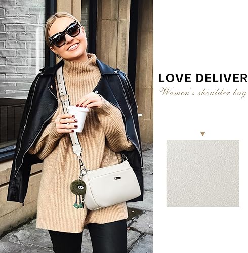Vista 5 de Love Deliver Bolso bandolera para mujer, bolso cruzado con 2 correas extraíbles