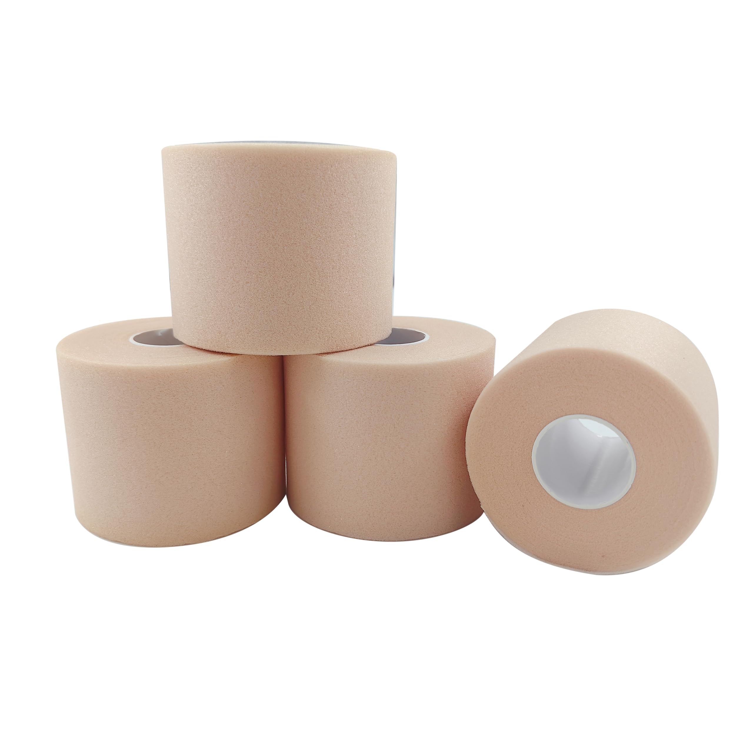Pre-Bandage de Protection - Lot de 4 Rouleaux - Mousse Underwrap Athlétique pour Chevilles, Poignets, Genoux - 7 cm x 27 m - Adhésif Peau Doux et Facile à Retirer - Pour Sport et Fitness