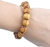 Vista 14 de Natural Wooden Beads, 100 Pieces 18mm Diameter Round Loose Spacer Beads Large Hole (6.5mm) Wooden Craft Beads with Beautiful Grain for DIY Handmade