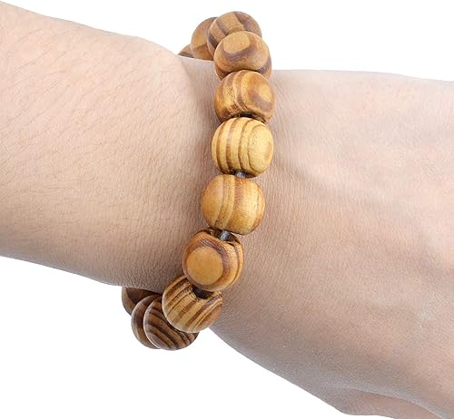 Miniatura 14 de Natural Wooden Beads, 100 Pieces 18mm Diameter Round Loose Spacer Beads Large Hole (6.5mm) Wooden Craft Beads with Beautiful Grain for DIY Handmade