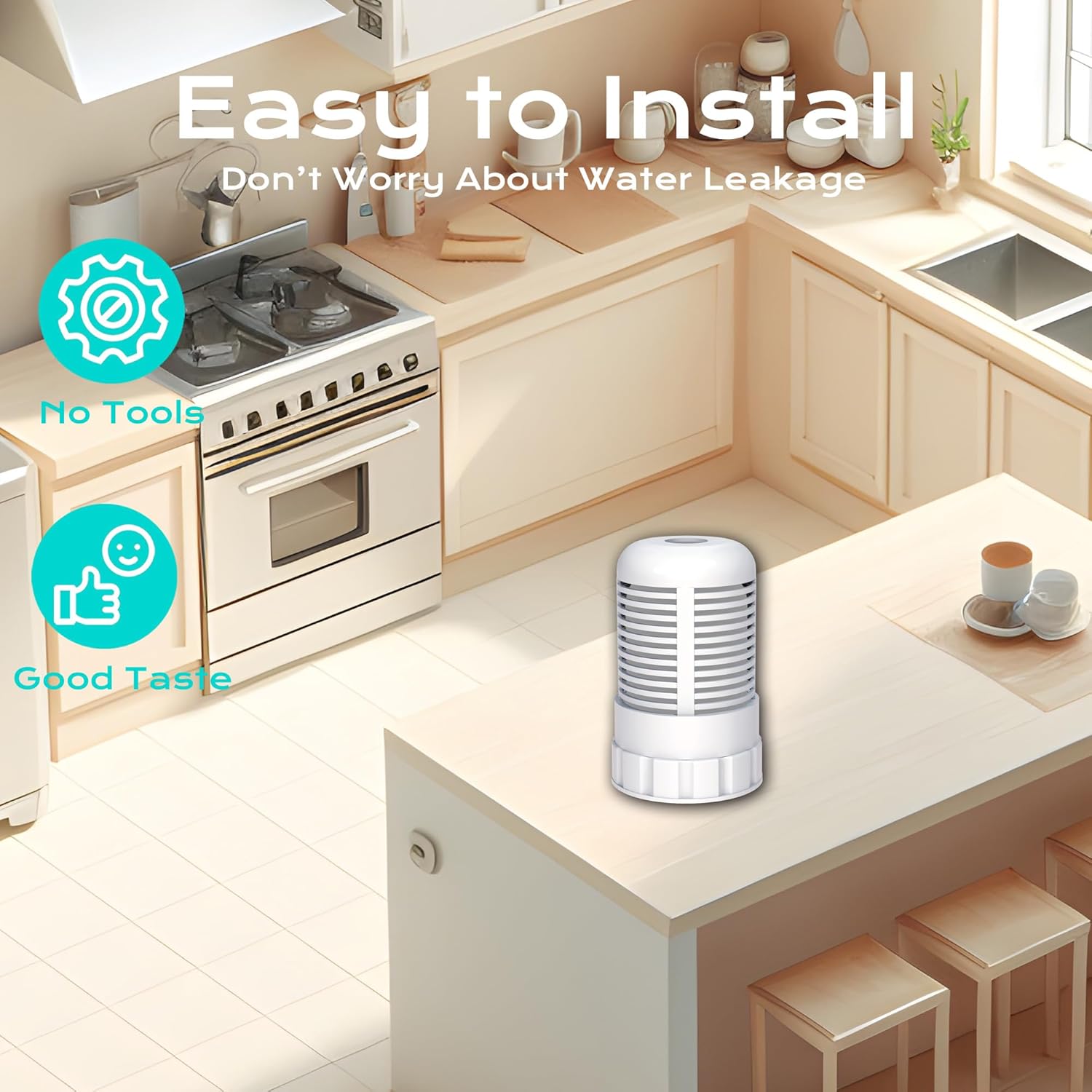 Alkaline Water Filter Replacement for Seychelle Dual-Filter 64 oz and Water Filter Pitcher 32 oz pH Enhancing Filtration, Compatible with Alexapure Pitcher, 4 PCS