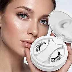 Cílios magnéticos, 1 par de cílios magnéticos, sem necessidade de cola, cílios magnéticos reutilizáveis, aparência natural, fácil de usar e remover