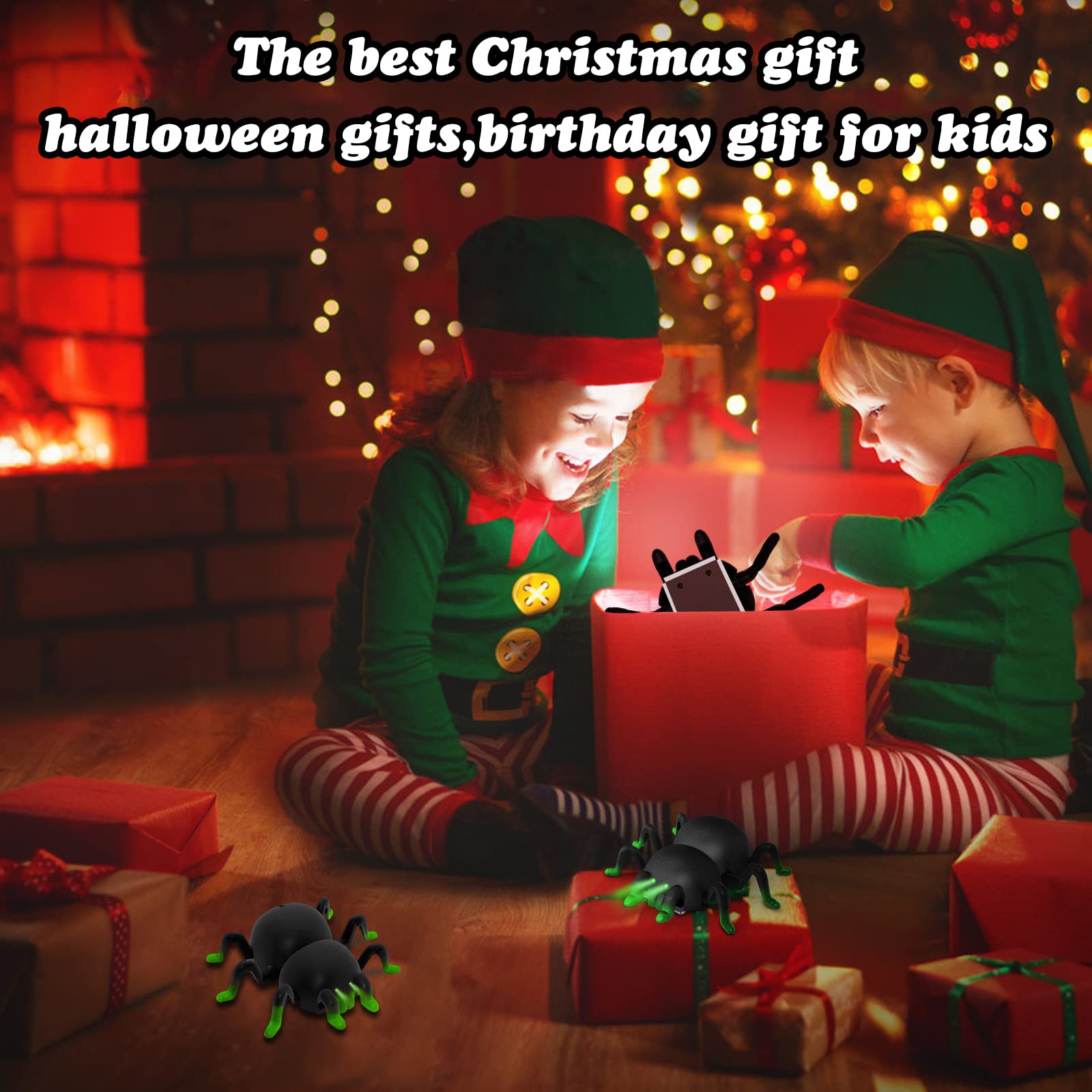 OBEST Ferngesteuerte Spinne Spielzeug mit Wandkletterfunktion, Wand und Boden Dual-Mode Halloween Spinnen mit 360°Rotation, Streich Spielzeug für Mädchen Jungen Party Halloween Weihnachten, Geschenk