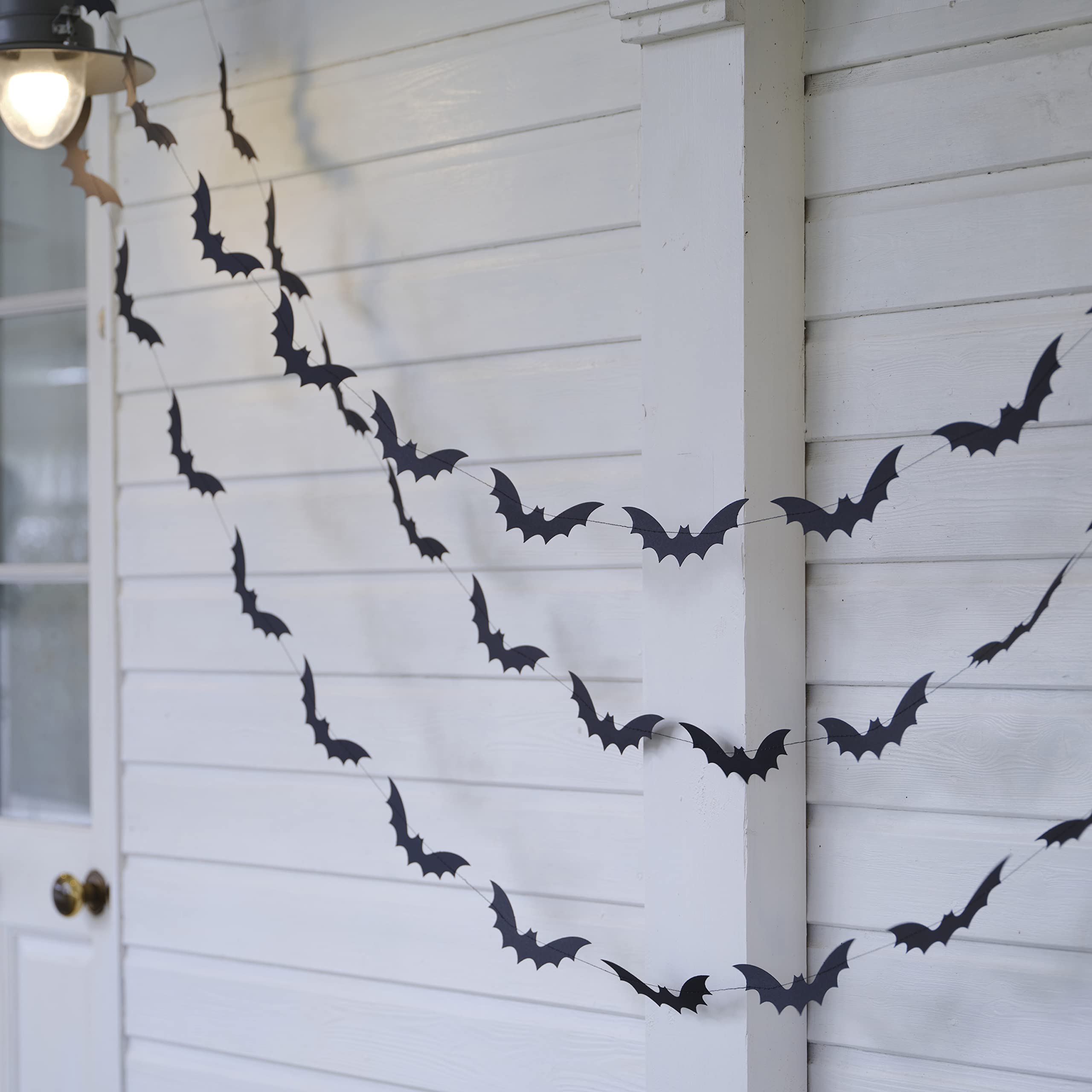 Ginger Ray Black Bat Halloween Garland Party Bunting Decoration in 5 Metre Length, FN-139