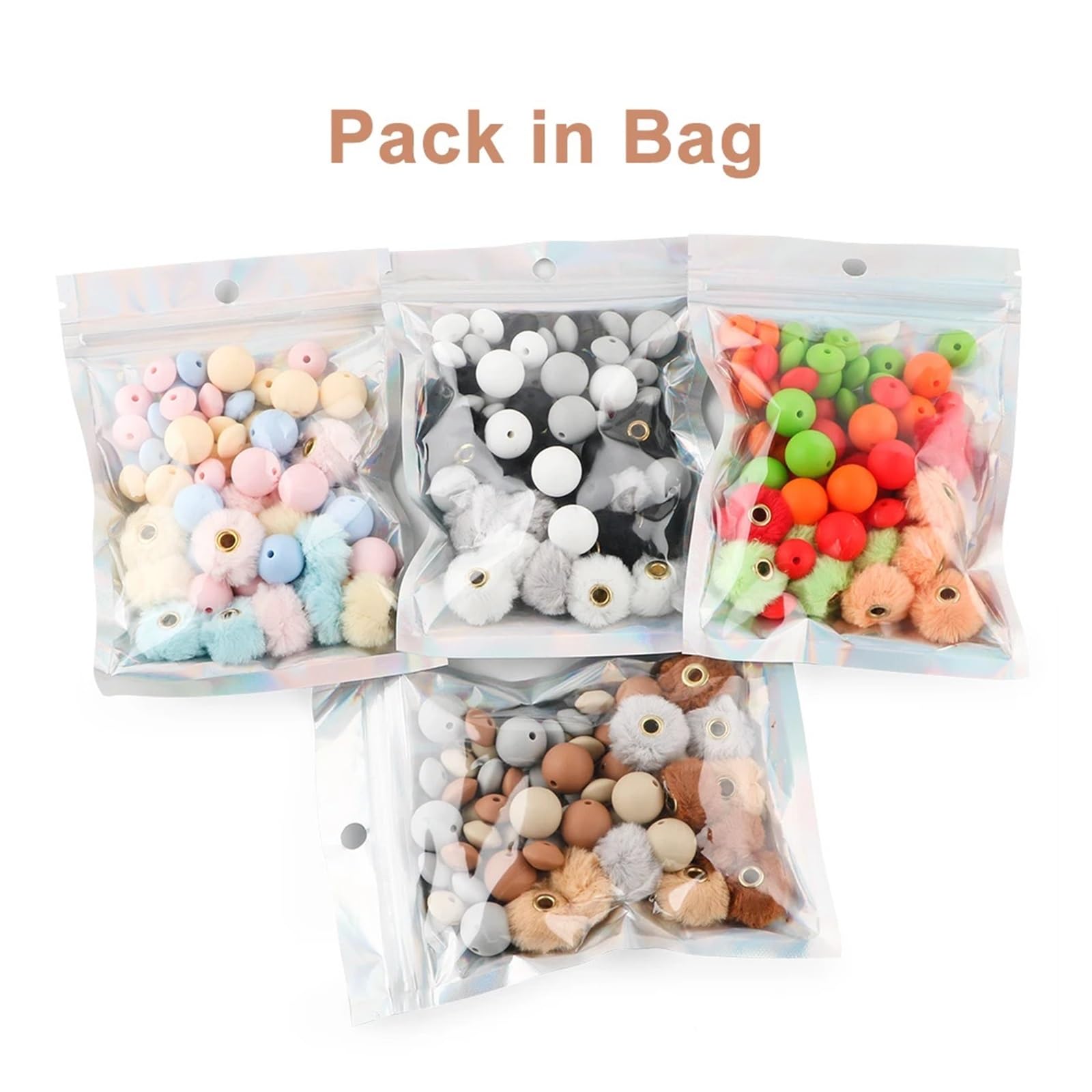 Pom Pom Perlen 57 teile/beutel Plüsch Fell Bedeckt Ball Perlen Runde Linsen Sets DIY Pompom Ohrringe Armband Halskette for Schmuck Machen(Set 2)
