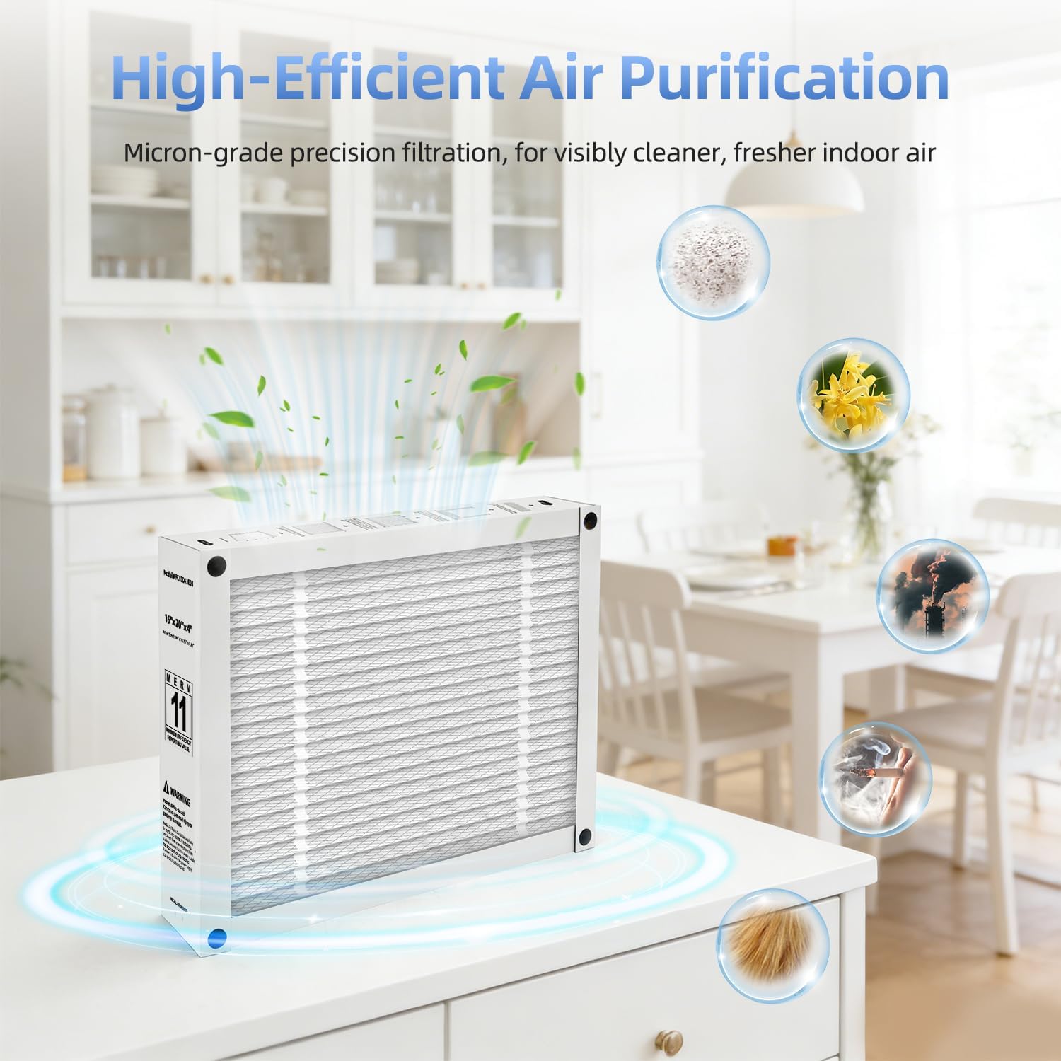 16x20x4 MERV 11 Furnace Filter Replacement Compatible with Honeywell FC100A1003, For HVAC Air Systems (Foldable) (2-PACKS)