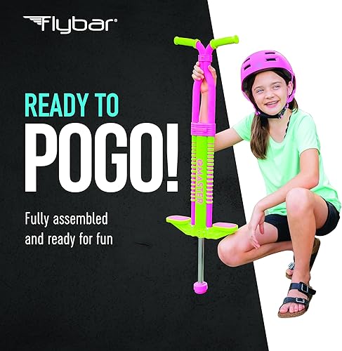 Miniatura 51 de Flybar Master Pogo Stick - Palo para niños de 9 años, de 80 a 160 libras, asas de fácil agarre, clavijas antideslizantes, juguetes al aire libre
