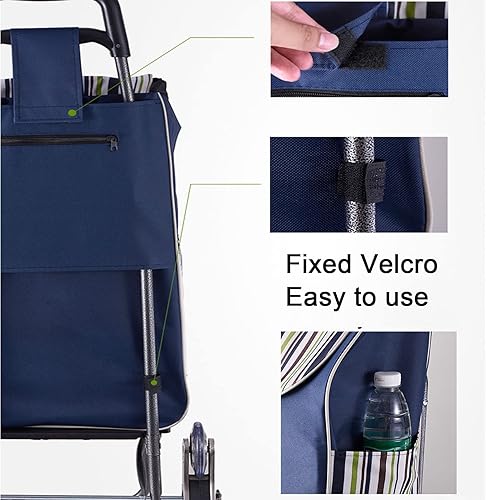 Miniatura 3 de Bolsa de repuesto para carrito de compras, bolsa de almacenamiento de 30 L, bolsa de almacenamiento de tela Oxford impermeable, bolsa de repuesto