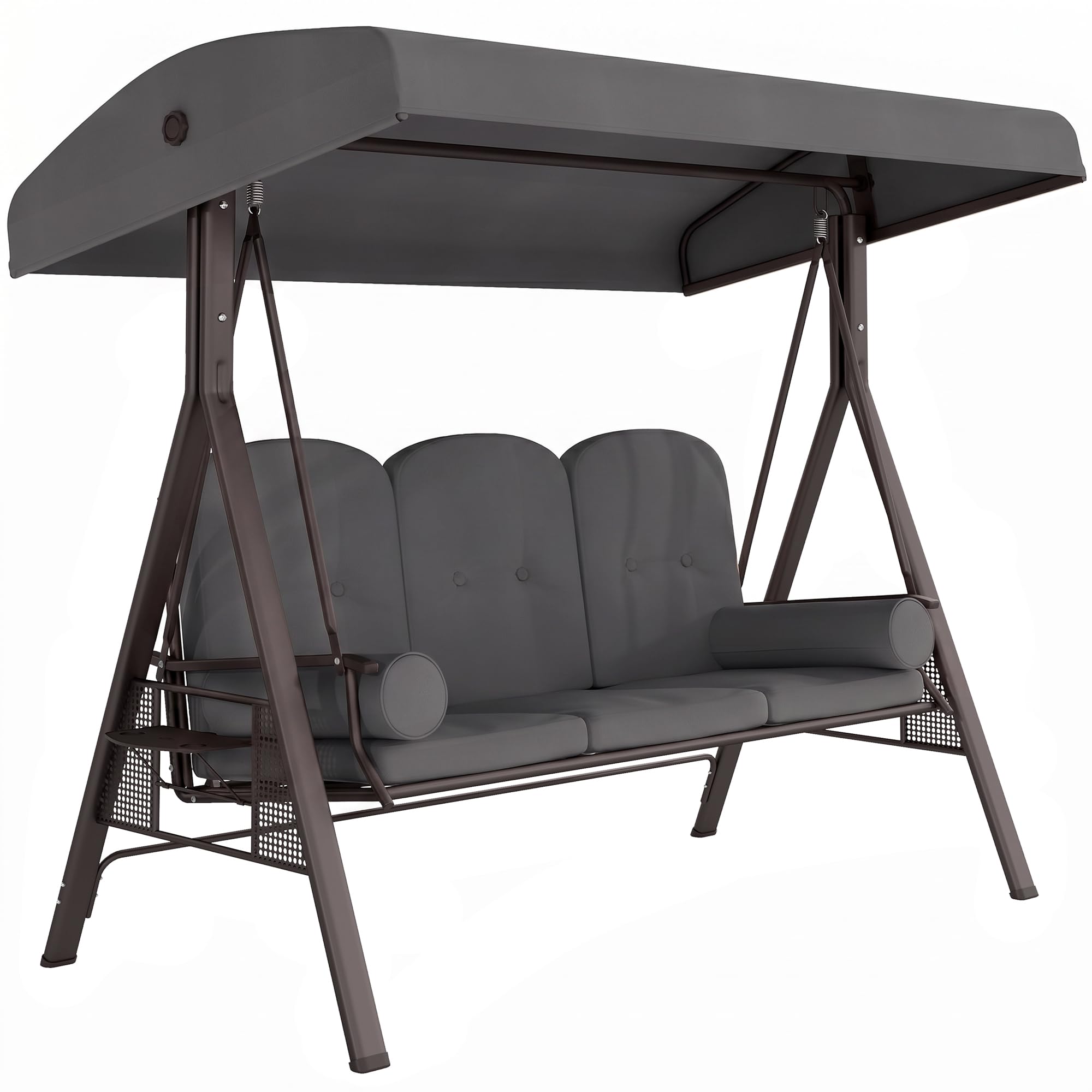Outsunny 3 Seat Garden Swing Chair Grey