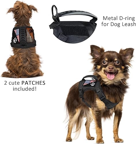 Miniatura 2 de Arnés táctico para perro, chaleco táctico para cachorros, con mango de goma, K9, ajustable y militar, chaleco para mascotas, arnés para
