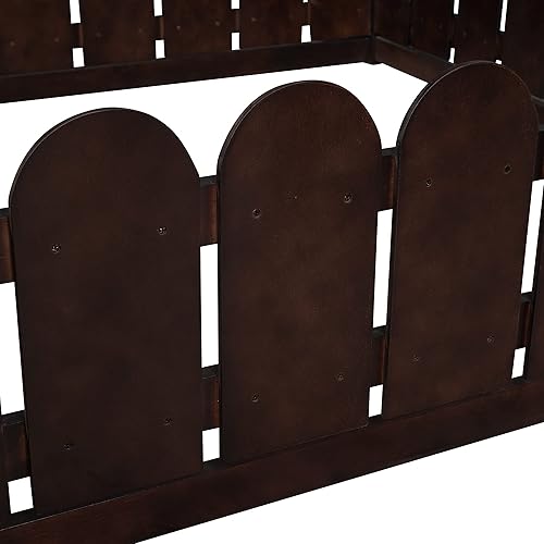 Miniatura 15 de MERITLINE Camas matrimoniales con nido para niños, marco de cama de madera para niñas y niños, cama matrimonial con techo, no necesita somier Azul +