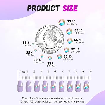 Professional 2880pcs SS10 Mineral Gold Flat Back Rhinestones - Multi-Purpose Glue Fix Diamantes for Wedding Decor, Nail Design, DIY Crafts (2.7-2.8mm)