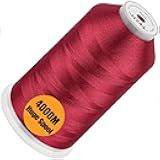 New brothread - Single Huge Spool 4000M Each Polyester Embroidery Machine Thread 40WT for Commercial and Domestic Machines - Cardinal Red(Janome Color)