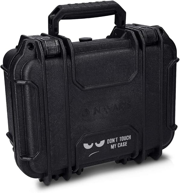 Navaris Protective Outdoor Camera Case - Hard Case with Customisable Foam Inserts - Water and Dust Equipment Protection - Size S (Don't Touch Design)