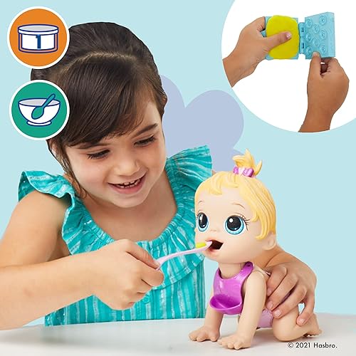 Vista 3 de Baby Alive Lil Snacks - Muñeca con temática de merienda de pelo rubio de 8 pulgadas para niños de 3 años en adelante