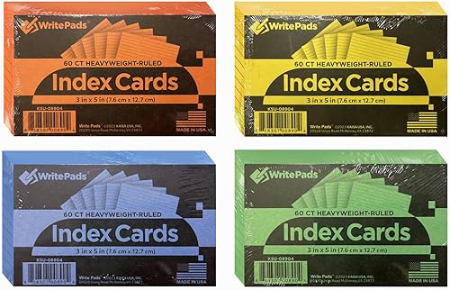 Miniatura 7 de KAISA Tarjetas de índice con rayas de 4 x 6 pulgadas, 4 x 6 pulgadas, color blanco, 60 hojaspaquete, 4 paquetes, KSU-07983