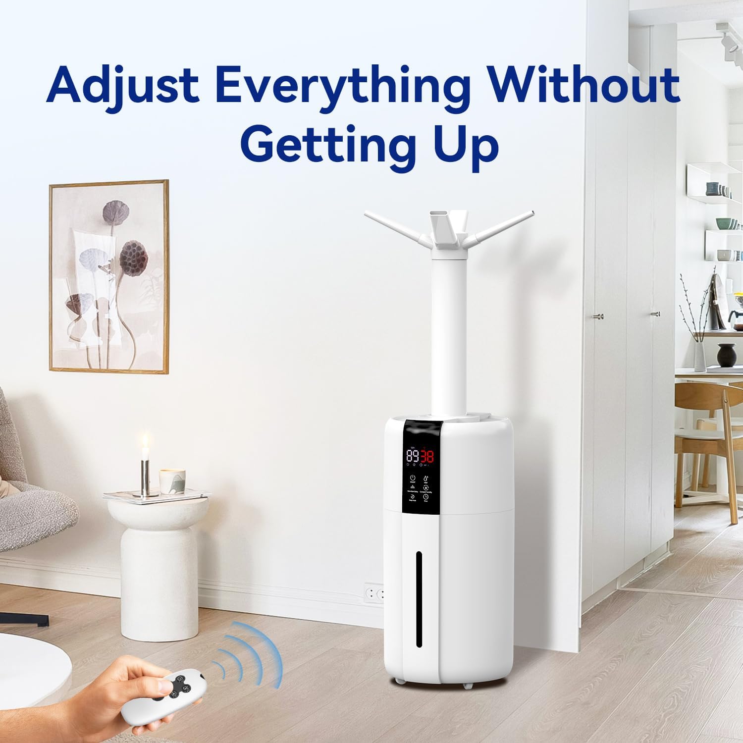 Person using remote control with Rosekm KC-KM88 Humidifier