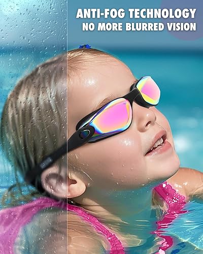 Miniatura 9 de Aegend - Gafas de natación para niños, 2 unidades, para niños y niñas de 3 a 14 años