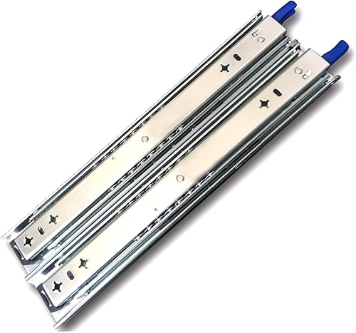 1 par de carriles de carril de carril de transporte industrial resistente con cerradura, rodamientos de bolas de montaje lateral, 3 secciones