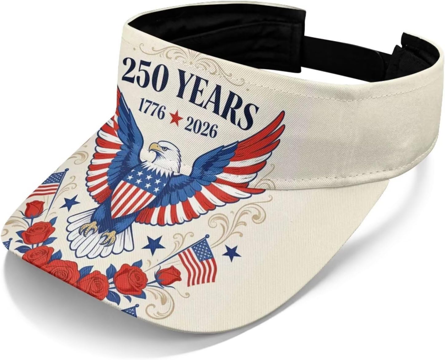 250 Anniversary USA Visor Hats for Women Men American Flag Sun Visor Hat Adjustable Packable