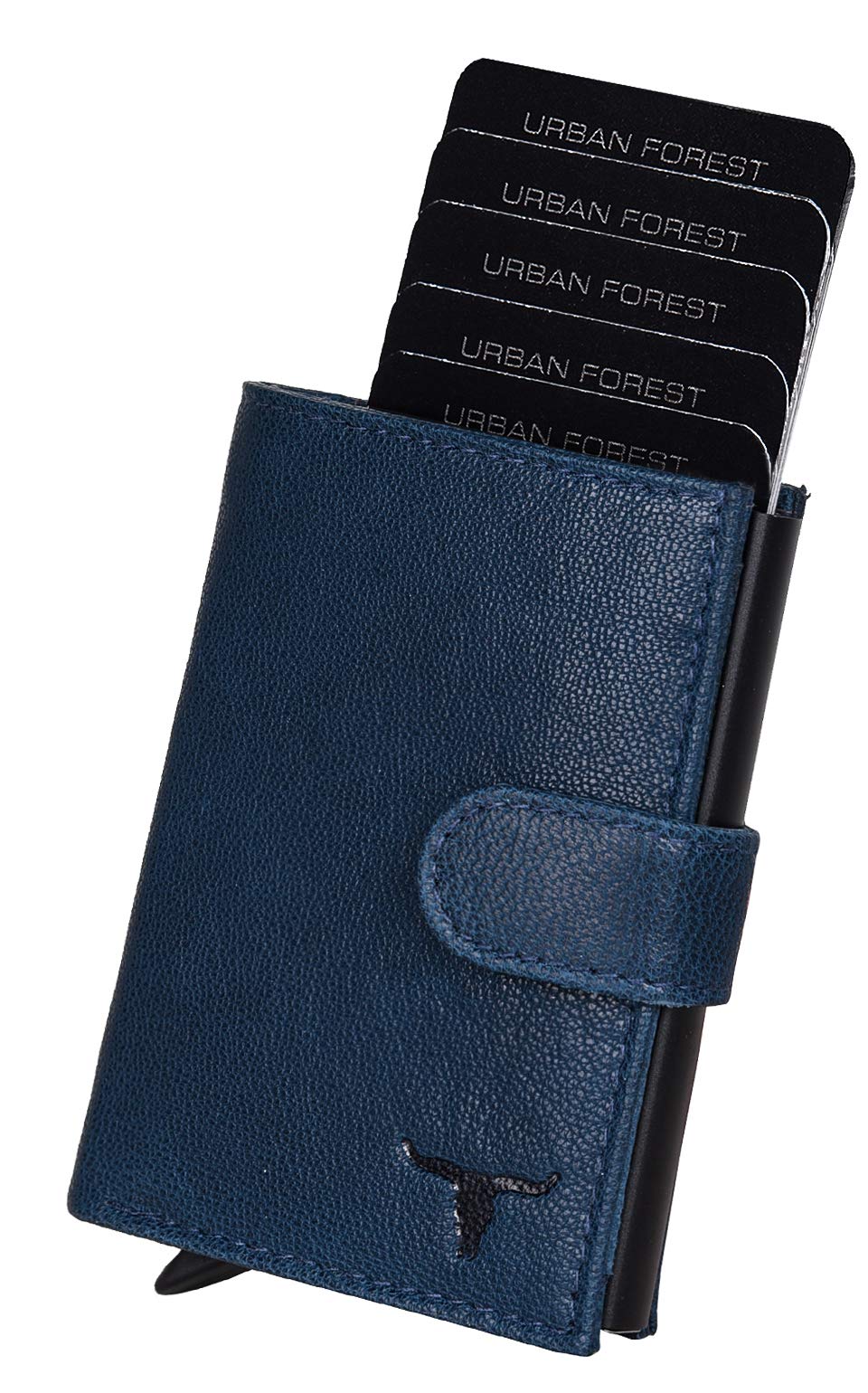 URBAN FOREST Drake Blue Metal Card Holder Wallet for Men