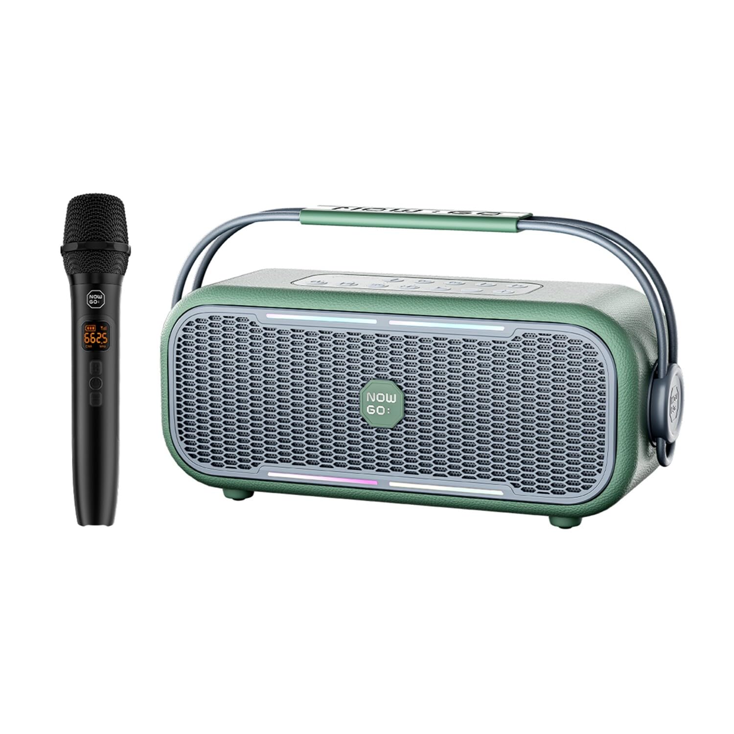 C1 100W Taşınabilir RGB Bluetooth Hoparlör Mikrofonlu Karaoke Parti Speaker Yeşil