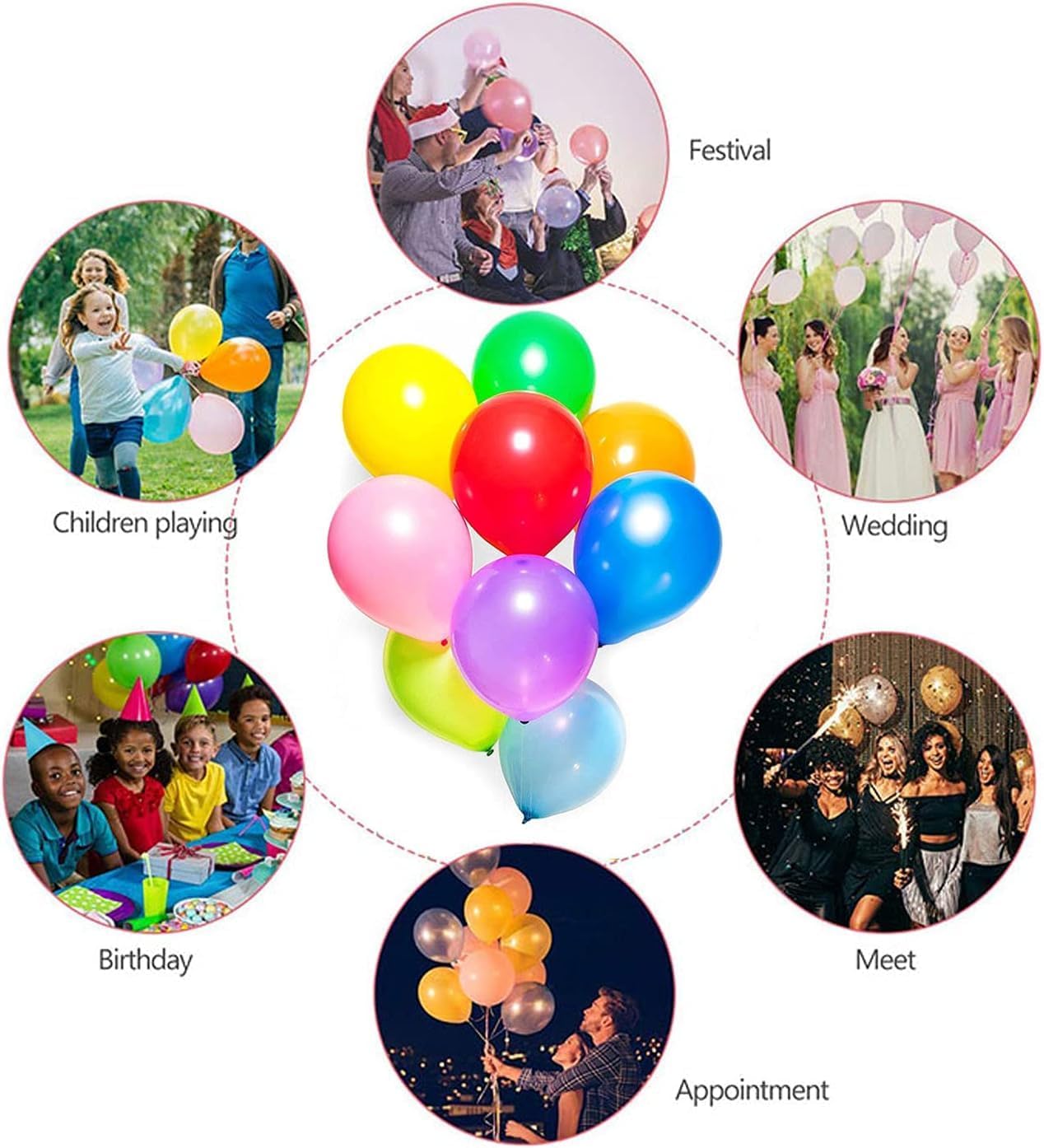ADRI 200 Luftballons Geburtstag – 24 Cm, Bio Abbaubar, Made In Spain – Für Partys, Hochzeit, Dekoration (bunt)